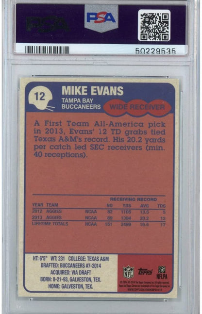 Graded 2014 Topps Chrome Mike Evans #12 1985 Rookie RC Football Card PSA 10 Gem Mint
