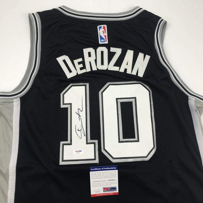 Autographed/Signed DeMar DeRozan San Antonio Black Basketball Jersey PSA/DNA COA