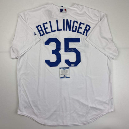 Autographed/Signed Cody Bellinger Los Angeles LA White Baseball Jersey Beckett BAS COA