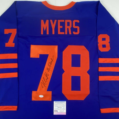 Autographed/Signed Nick Castle Michael Myers Halloween Blue Movie Jersey PSA/DNA COA