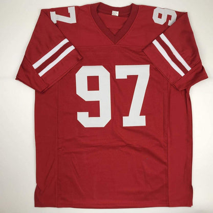 Autographed/Signed Nick Bosa San Francisco Red Football Jersey JSA COA