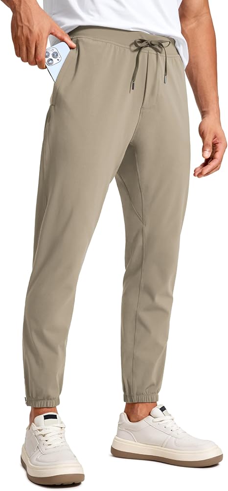 CRZ YOGA Mens 4-Way Stretch Comfy Athletic Pants - 28" Track Hiking Golf Gym Workout Joggers