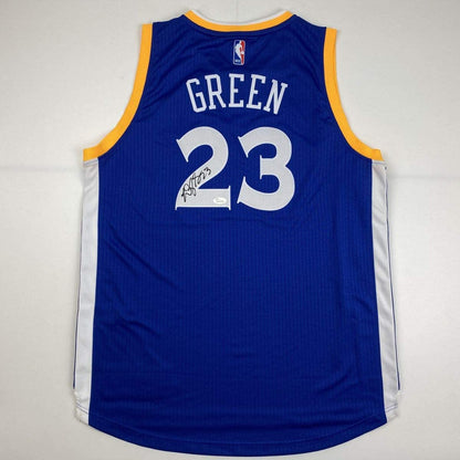 Autographed/Signed Draymond Green Golden State Blue Basketball Jersey JSA COA
