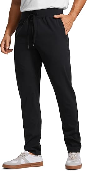 CRZ YOGA 4-Way Stretch Athletic Pants for Men 30" Workout Lounge Casual Work Jogger with Zip Pocket