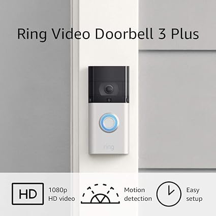 Certified Refurbished Ring Video Doorbell 3 Plus äóñ enhanced wifi, improved motion detection, 4-second video previews, easy installation