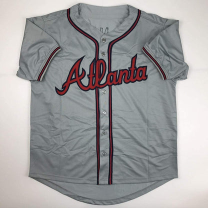 Autographed/Signed Dansby Swanson Atlanta Grey Baseball Jersey JSA COA