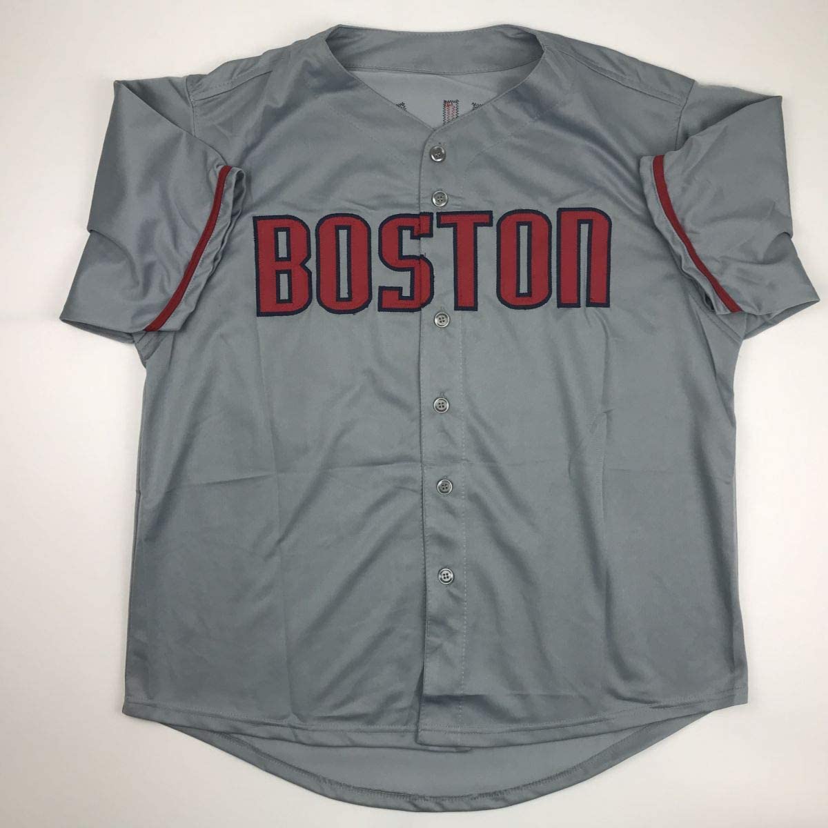 Autographed/Signed Curt Schilling Boston Grey Baseball Jersey JSA COA