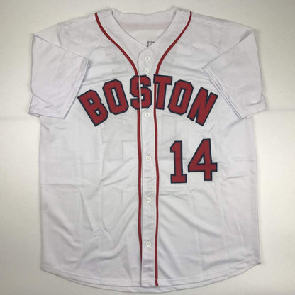 Autographed/Signed Jim Rice Boston White Baseball Jersey JSA COA