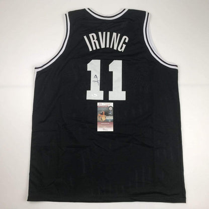 Autographed/Signed Kyrie Irving Brooklyn Black Basketball Jersey JSA COA