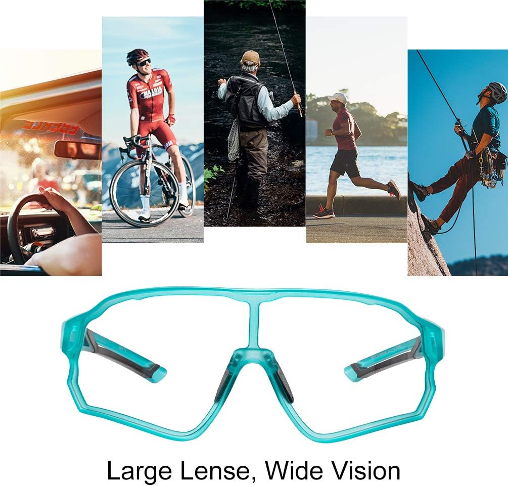 ROCKBROS Photochromic Cycling Sunglasses UV Protection Windproof Lightweight