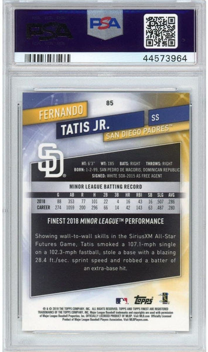 Graded 2019 Topps Finest Fernando Tatis Jr. #85 Rookie RC Baseball Card PSA 10 Gem Mint
