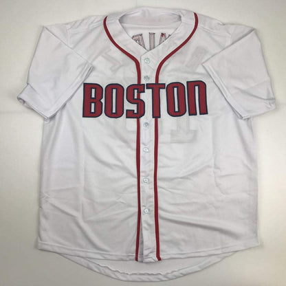 Autographed/Signed Hanley Ramirez Boston White Baseball Jersey JSA COA