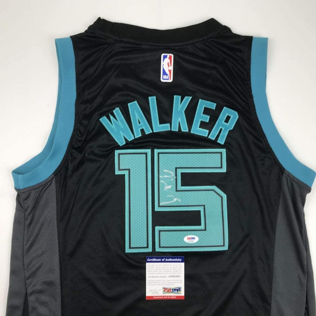 Autographed/Signed Kemba Walker Charlotte Black Basketball Jersey PSA/DNA COA