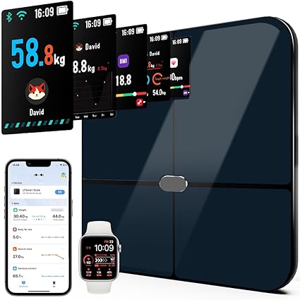 DEKABR Smart WiFi Scale for Body Weight & Fat Percentage, Most Accurate Digital Bathroom Scale with Larger TFT Display, 24 Body Composition Analyzer BMI Health Monitor for Fitness, Syncs with Apps