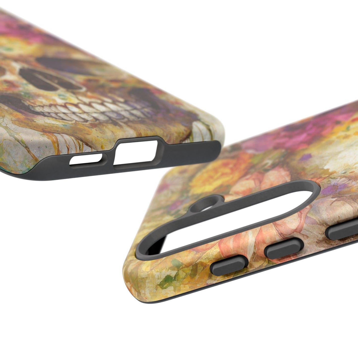 Unique Floral Skull Tough Phone Case