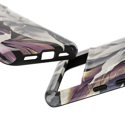 White & Plum Floral Tough Phone Case
