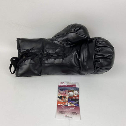 Autographed/Signed James Buster Douglas Tyson KO 2-10-90 Black Everlast Boxing Glove JSA COA