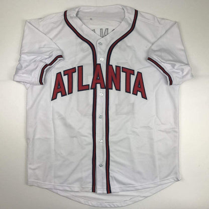 Autographed/Signed Chipper Jones Atlanta White Baseball Jersey PSA/DNA COA