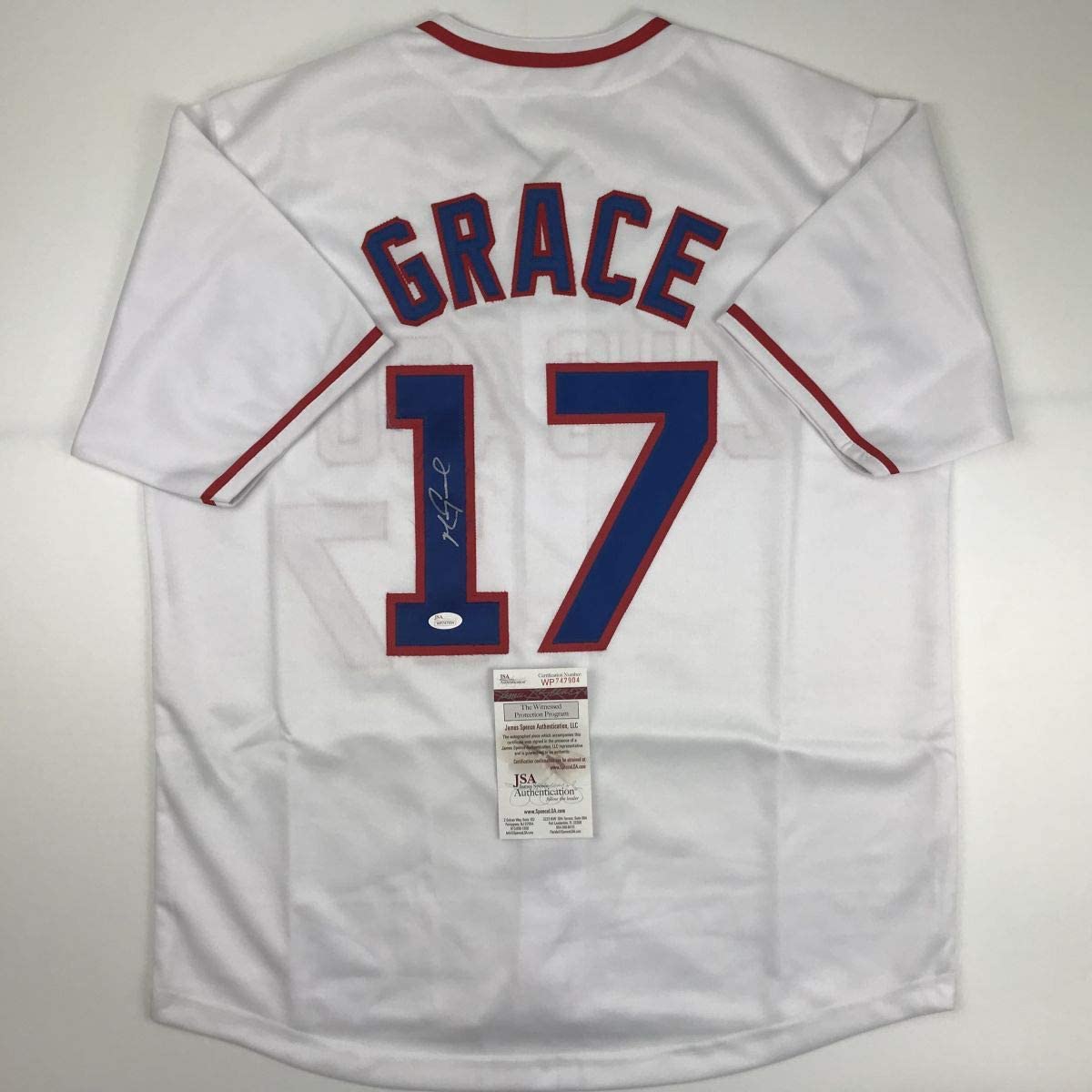 Autographed/Signed Mark Grace Chicago White Baseball Jersey JSA COA