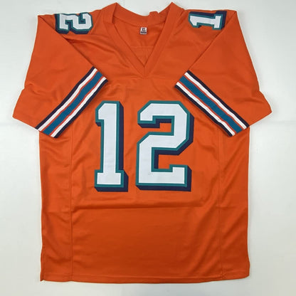 Autographed/Signed Bob Griese Miami Orange Football Jersey JSA COA