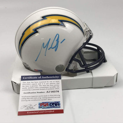 Autographed/Signed Melvin Gordon Los Angeles LA Chargers Football Mini Helmet PSA/DNA COA