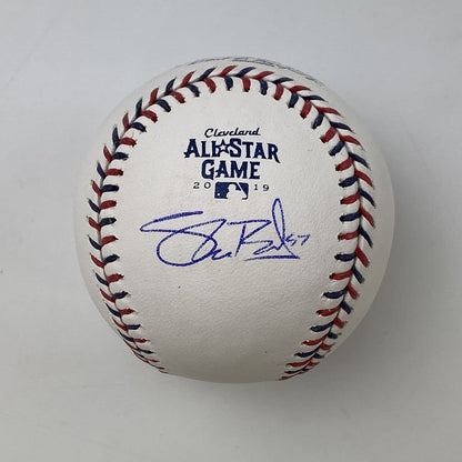 Autographed/Signed Shane Bieber 2019 All-Star Game Rawlings Official Major League Baseball ROML JSA COA