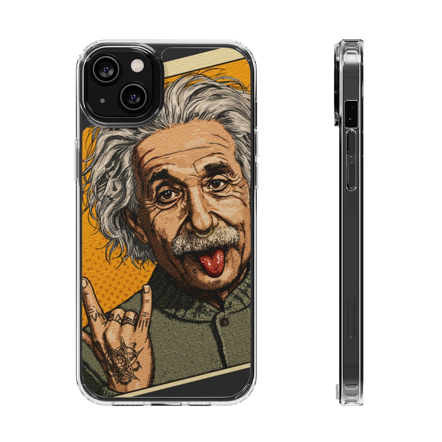 Edgy Einstein Clear Phone Cases