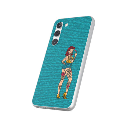 Sassy Pin-Up Stupid Boys Teal Flexi Phone Case