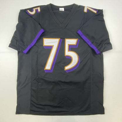 Autographed/Signed Jonathan Ogden HOF 13 Baltimore Black Football Jersey JSA COA