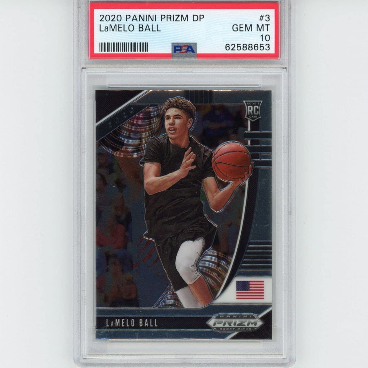 Graded 2020-21 Panini Prizm DP Draft Picks LaMelo Ball #3 Rookie RC Basketball Card PSA 10 Gem Mint