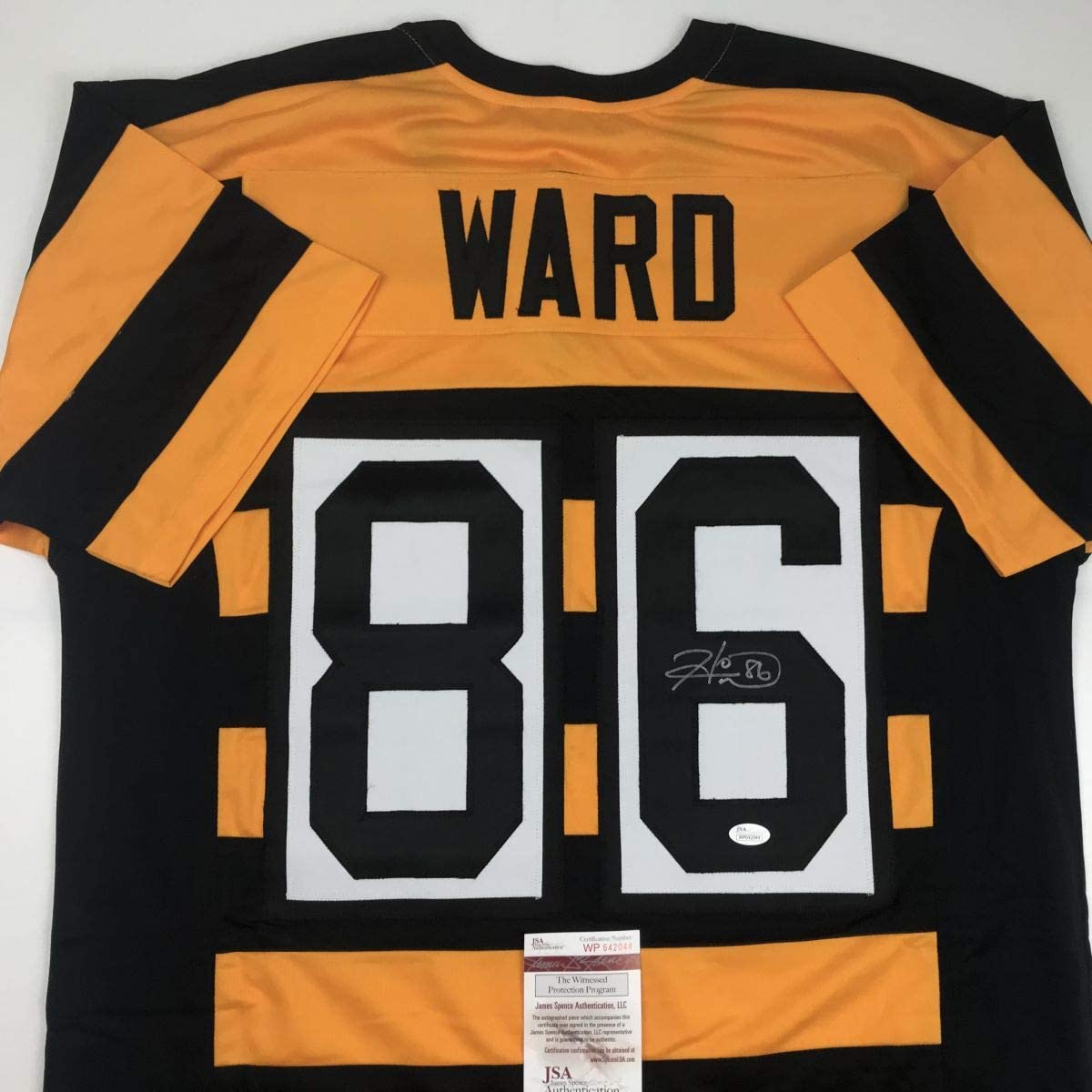 Autographed/Signed Hines Ward Pittsburgh Bumble Bee Football Jersey JSA COA