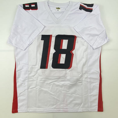 Autographed/Signed Calvin Ridley Atlanta White Football Jersey JSA COA