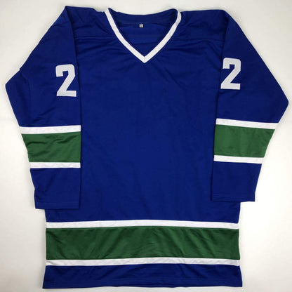 Autographed/Signed Daniel Sedin Vancouver Blue Hockey Jersey JSA COA Holo Only