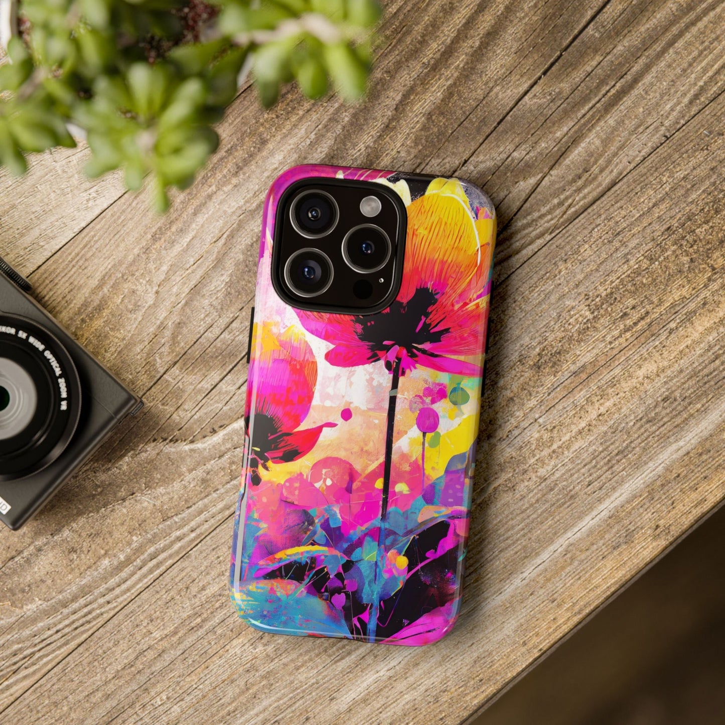 Neon Floral Tough Phone Case