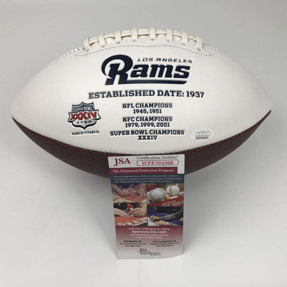 Autographed/Signed Aaron Donald Los Angeles LA Rams F/S White Panel Logo Football JSA COA