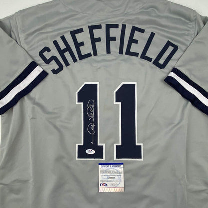 Autographed/Signed Gary Sheffield New York Grey Baseball Jersey PSA/DNA COA