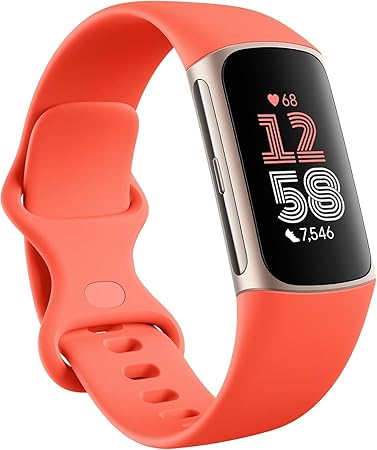Fitbit Charge 6 Activity Tracker Heart Rate Monitoring, 7-Day Battery, Integrated Google Apps, Maps & Wallet, in-Depth Health Insights, Activity & Sleep Analysis, Coral/Champagne Gold