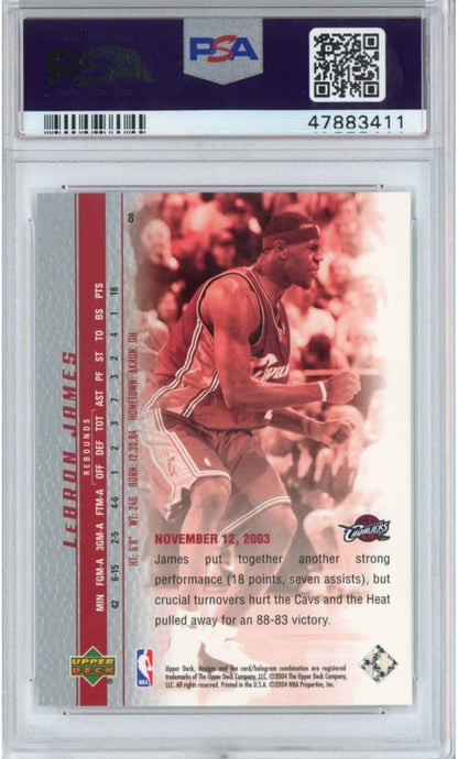 Graded 2003-04 Upper Deck UD LeBron James #8 Phenomenal Beginning Rookie RC Basketball Card PSA 10 Gem Mint