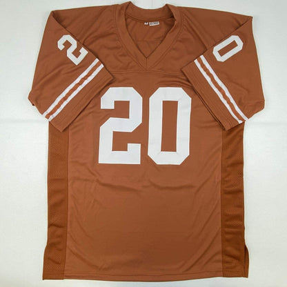 Autographed/Signed Earl Campbell Texas Orange Football Jersey Beckett BAS COA