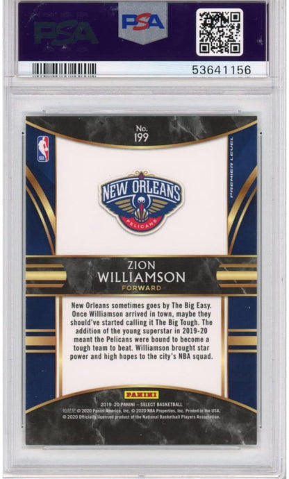 Graded 2019-20 Panini Select Zion Williamson #199 Rookie RC Basketball Card PSA 10 Gem Mint