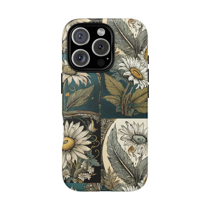 Abstract Teal Daisy Tough Phone Case