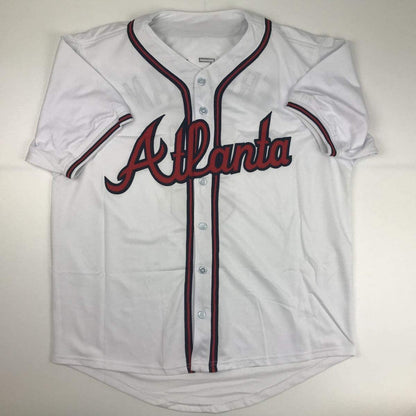 Autographed/Signed Freddie Freeman Atlanta White Baseball Jersey JSA COA