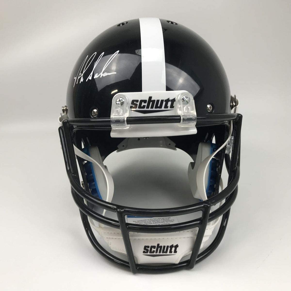 Autographed/Signed Nick Saban Alabama Crimson Tide Black Full Size FS F/S Replica College Football Helmet JSA COA