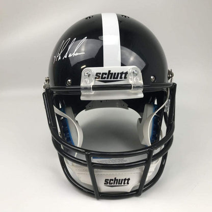 Autographed/Signed Nick Saban Alabama Crimson Tide Black Full Size FS F/S Replica College Football Helmet JSA COA