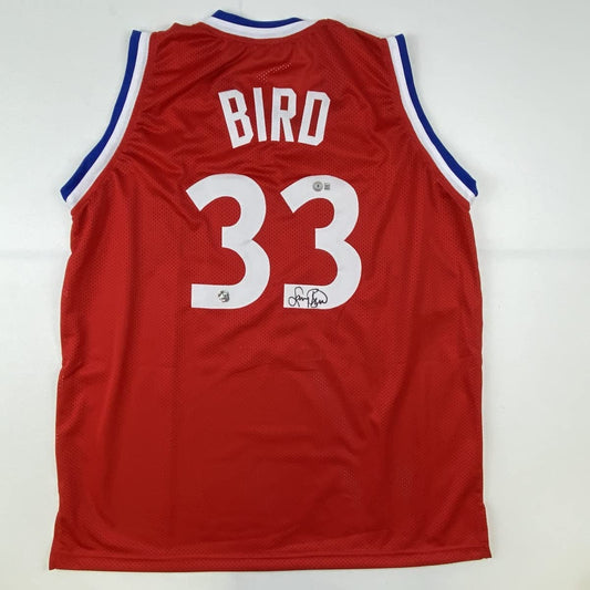 Autographed/Signed Larry Bird All-Star Game Red Basketball Jersey Beckett BAS COA