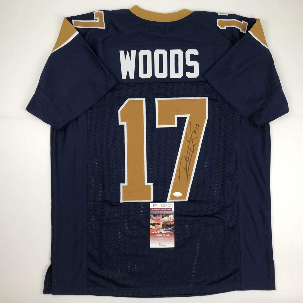 Autographed/Signed Robert Woods Los Angeles LA Dark Blue Football Jersey JSA COA