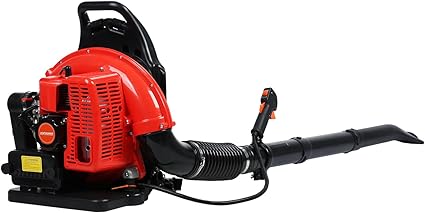 Backpack Leaf Blower, 63CC 665CCFM 2-Stroke Engine Gas Leaf Blower, High Strength Gas Powered Leaf Blower Snow Blower Dust Blower for Outdoor Lawn Care Yard (Red-XL)