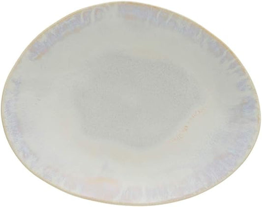 Costa Nova Ceramic Stoneware 8'' Oval Plate - Brisa Collection, Sal (White) | Microwave, Dishwasher, Oven & Freezer Safe Dinnerware | Food Safe Glazing | Restaurant Quality Serveware