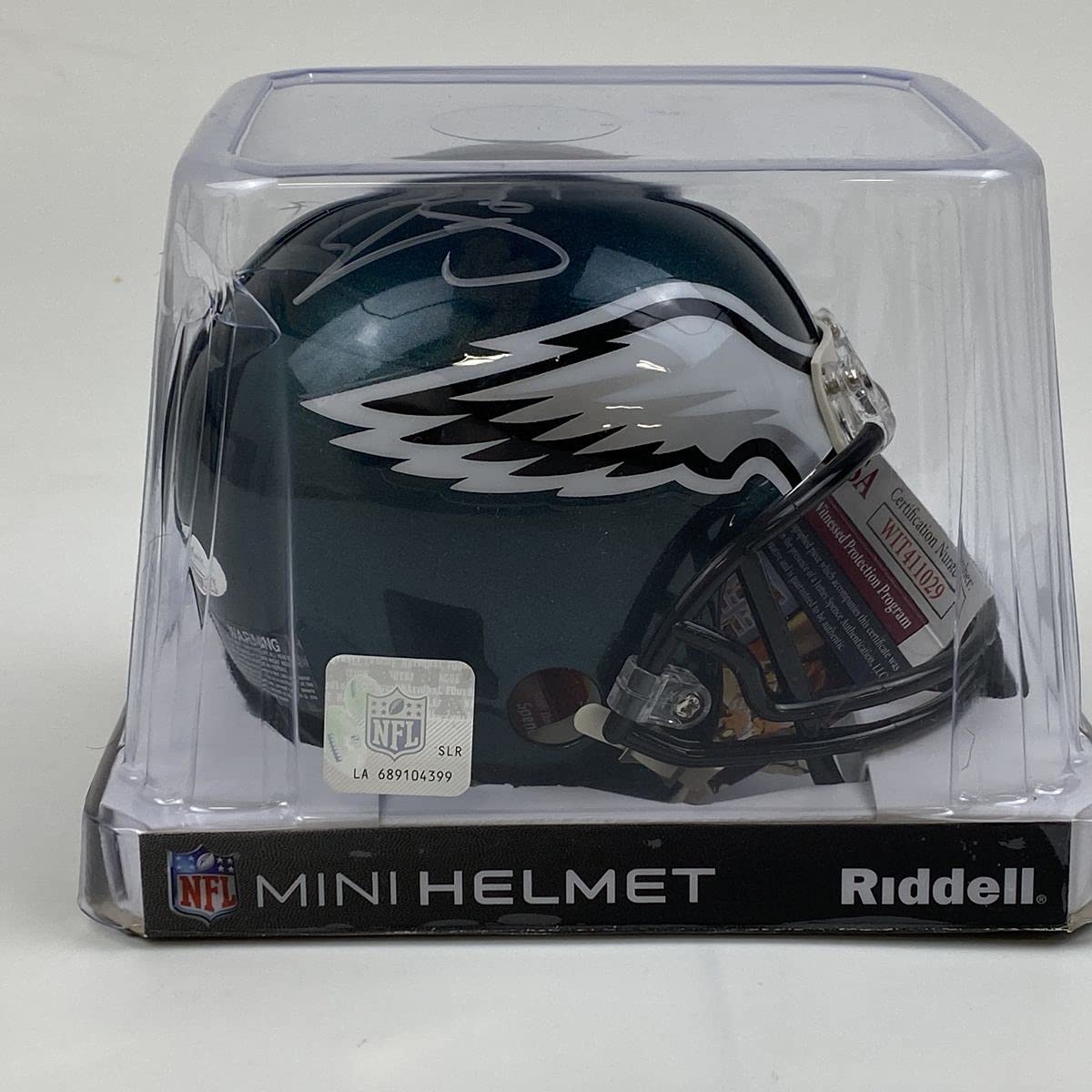 Autographed/Signed Donovan McNabb Philadelphia Eagles Mini Football Helmet JSA COA