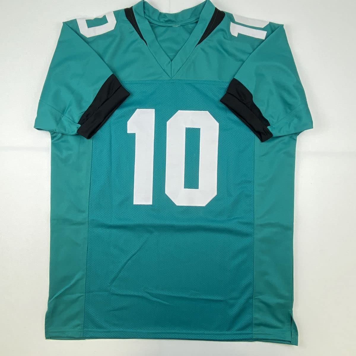 Autographed/Signed Laviska Shenault Jacksonville Teal Football Jersey Beckett BAS COA